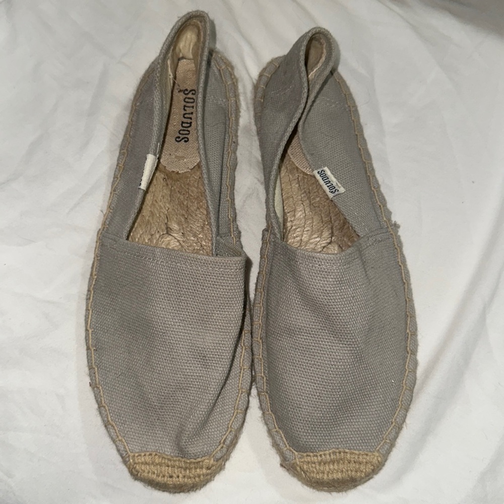NWOB Soludos Espadrille- linen gray sz:8